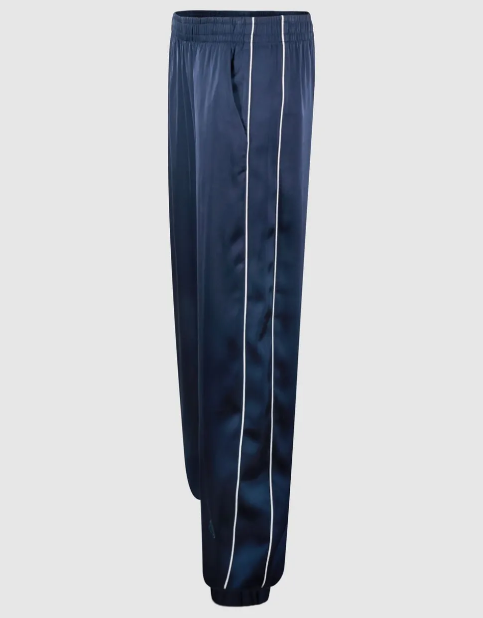Satijnen Contrast Jogger Donkerblauw