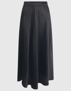 Satijnen Maxi Rok Zwart