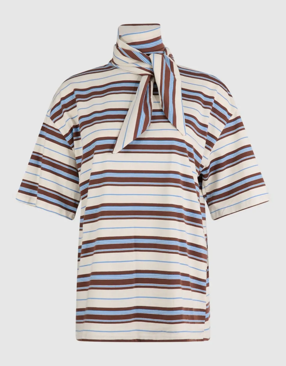 Scarf Striped T-shirt Gebroken Wit
