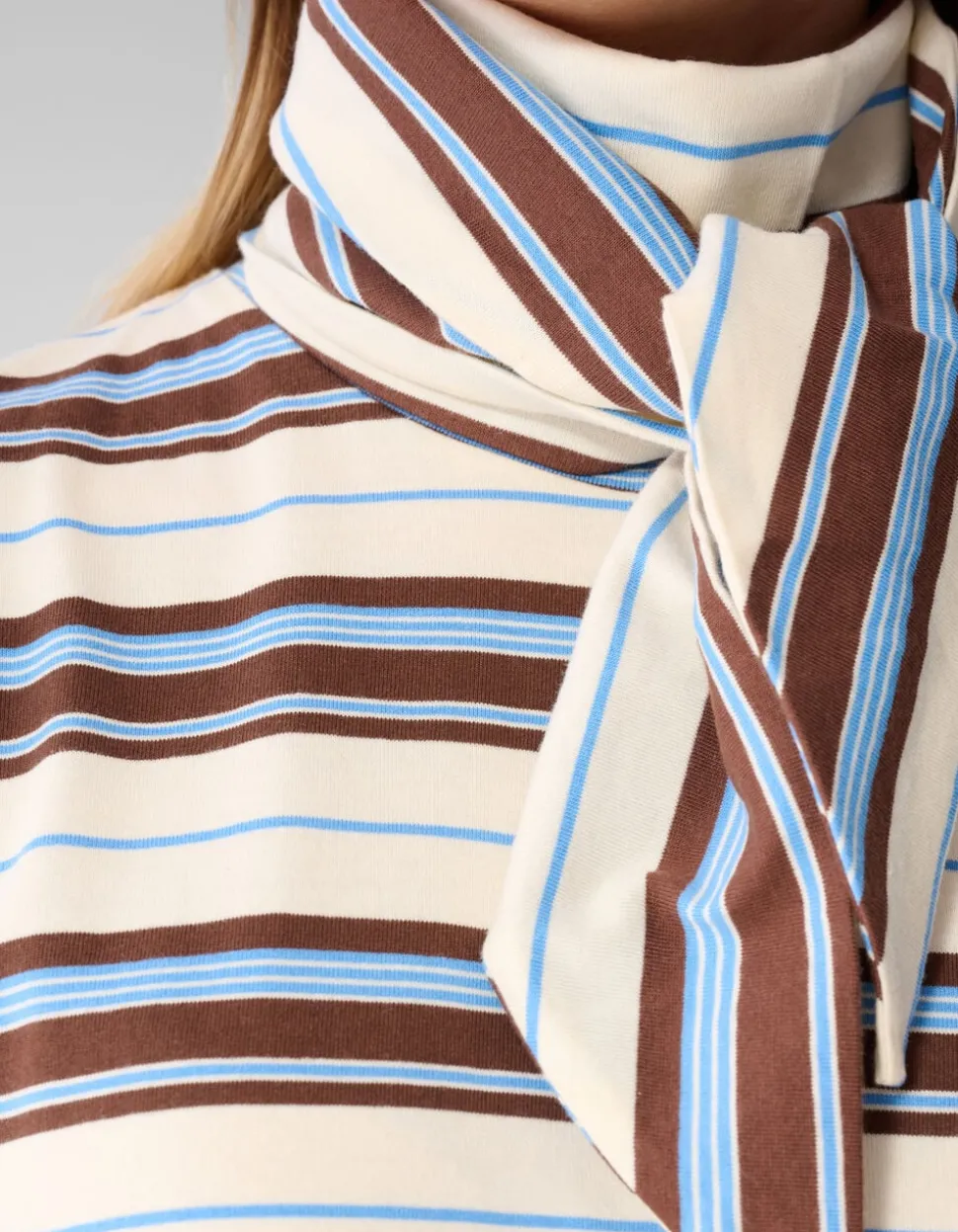 Scarf Striped T-shirt Gebroken Wit