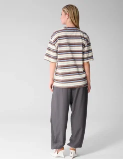 Scarf Striped T-shirt Gebroken Wit