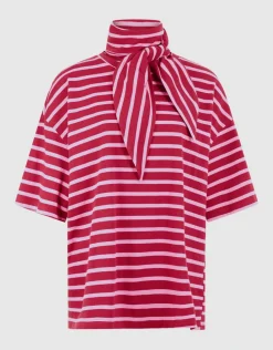 Scarf Striped T-shirt Roze/Rood