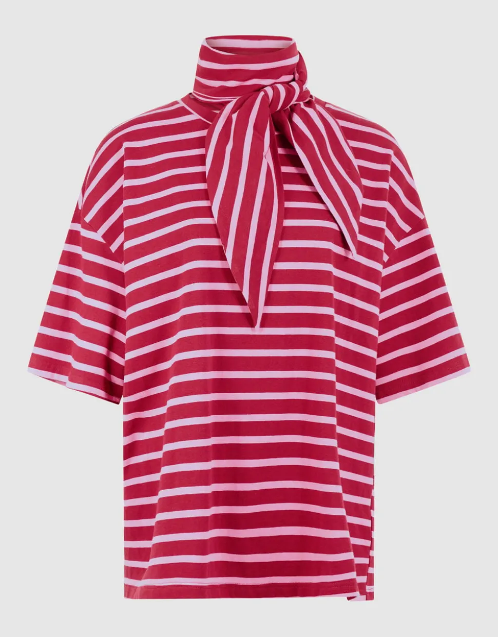 Scarf Striped T-shirt Roze/Rood