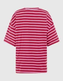 Scarf Striped T-shirt Roze/Rood