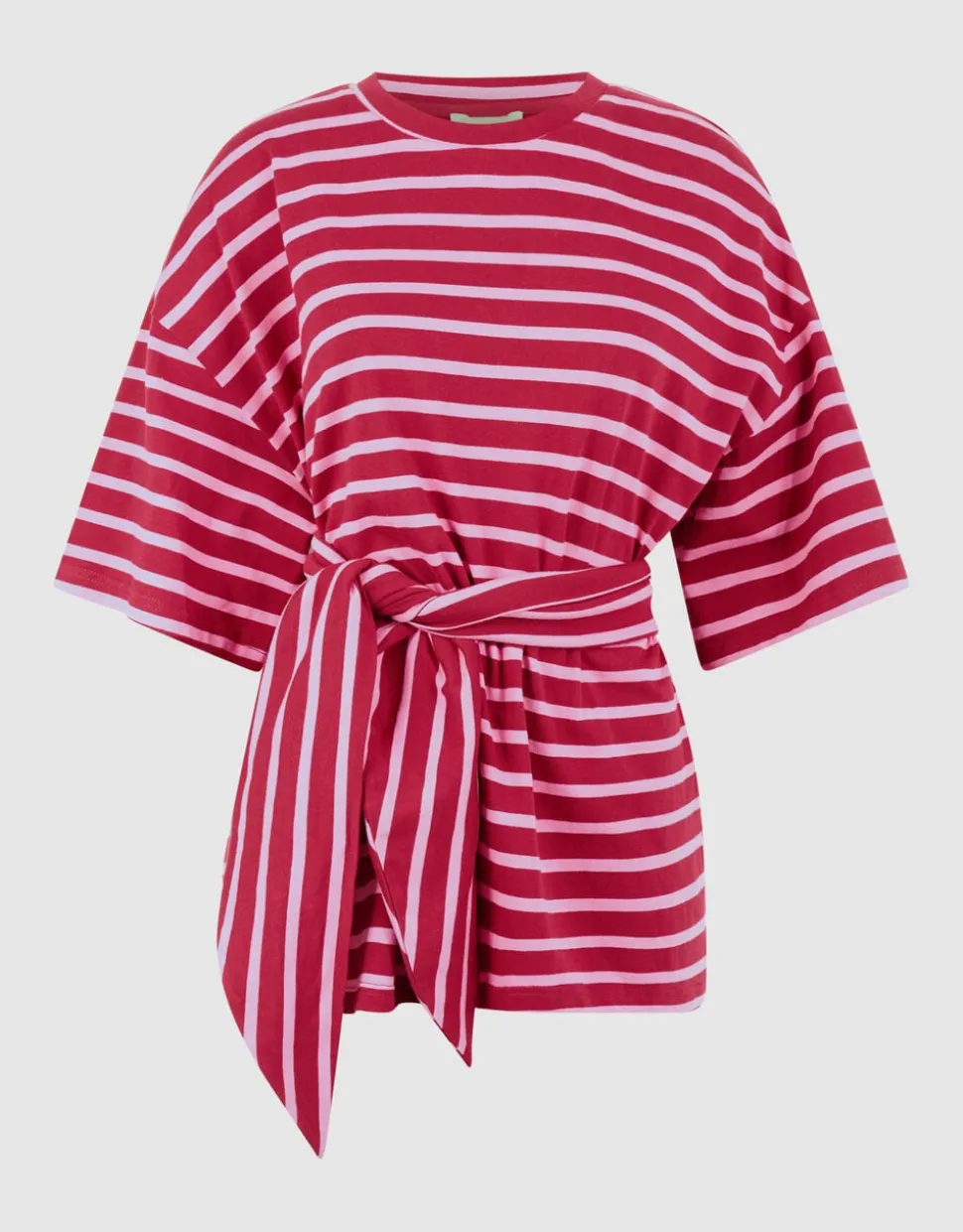 Scarf Striped T-shirt Roze/Rood
