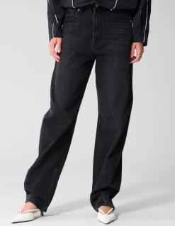 Sculpted Barrel Fit Jeans Zwart