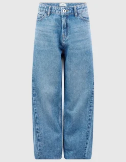 Seam Barrel Fit Jeans Blauw