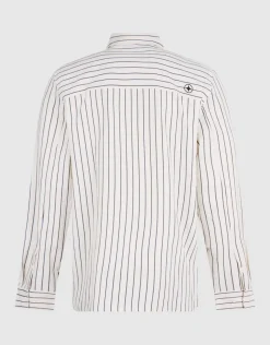Seersucker Pinstripe Overhemd Gebroken Wit