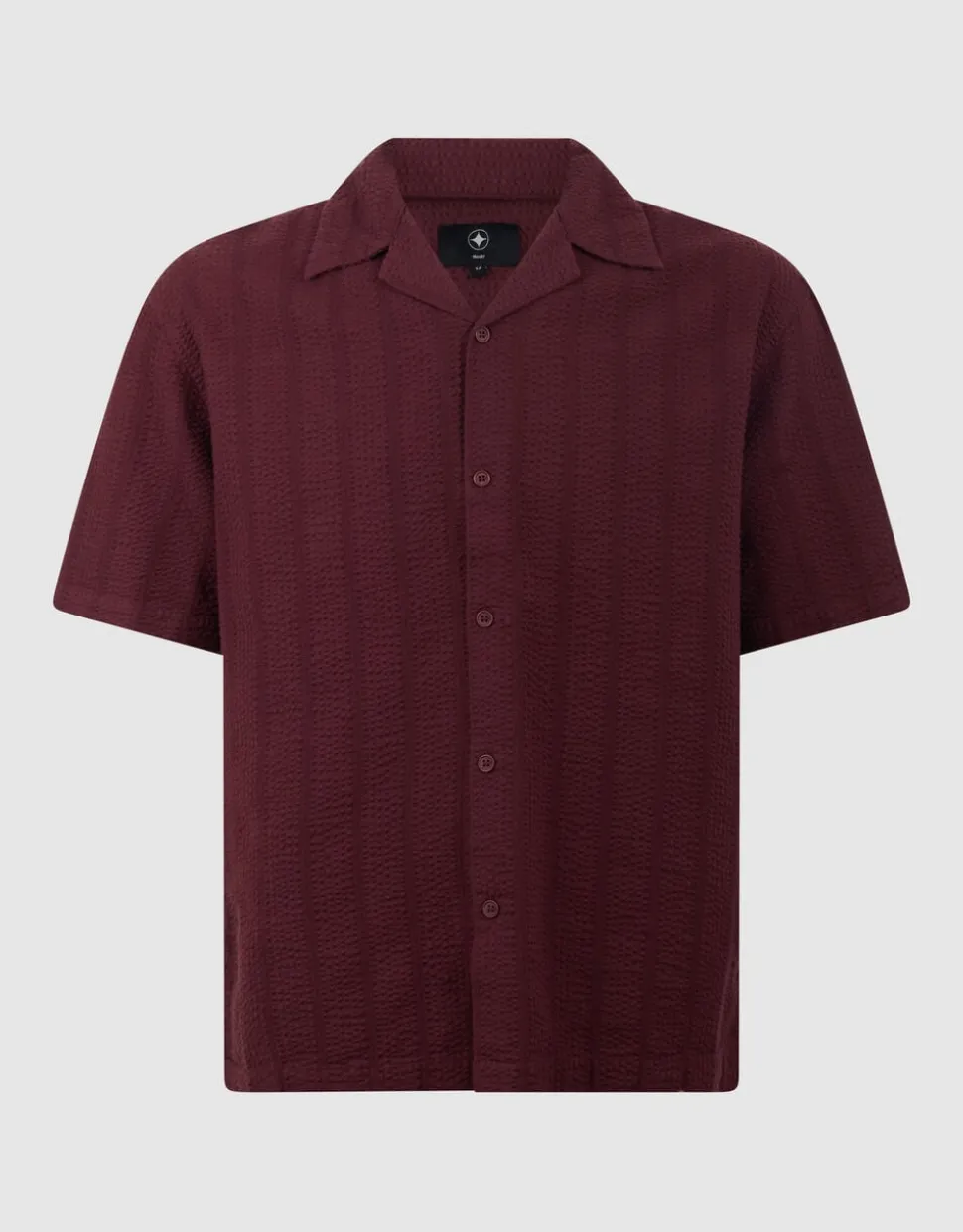 Seersucker Stripe Overhemd Donkerrood