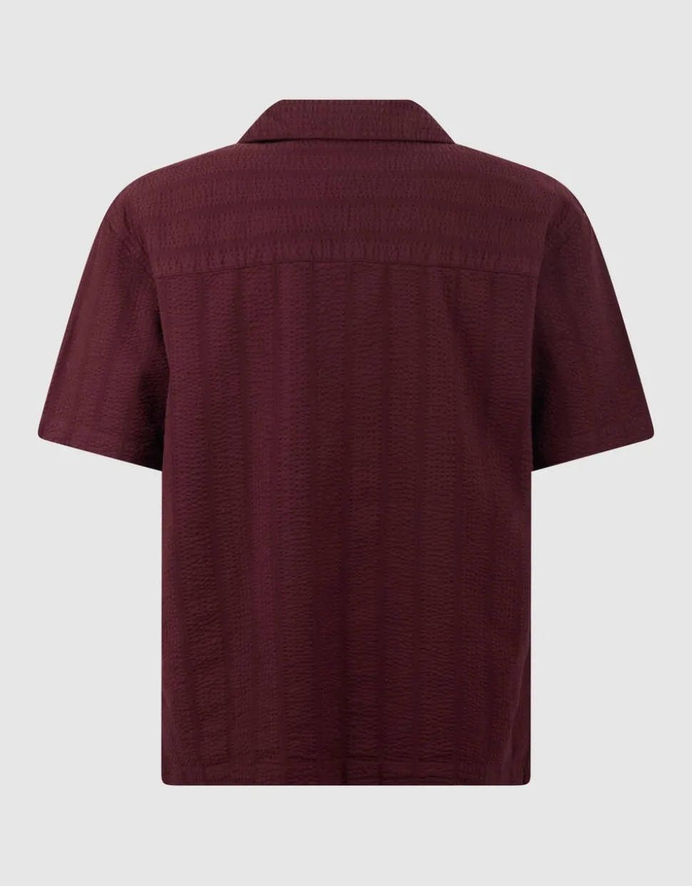 Seersucker Stripe Overhemd Donkerrood
