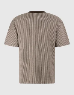 Seersucker T-shirt Bruin