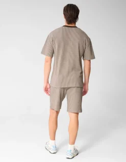 Seersucker T-shirt Bruin