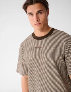 Seersucker T-shirt Bruin
