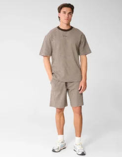 Seersucker T-shirt Bruin