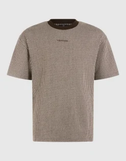 Seersucker T-shirt Bruin