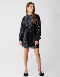 Sequin Mini Jurk Zwart