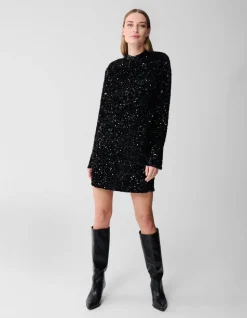 Sequin Mini Jurk Zwart