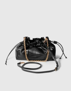 Shiny Chain Clutch Donkergrijs