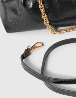 Shiny Chain Clutch Donkergrijs