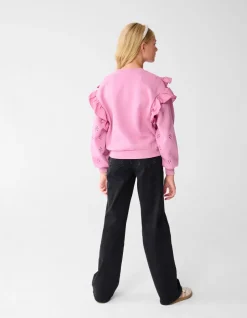 Shiny Heart Wide Leg Fit Jeans Zwart