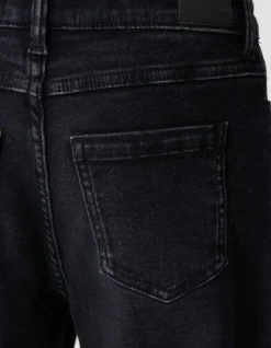 Shiny Wide Leg Fit Jeans Zwart