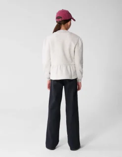 Shiny Wide Leg Fit Jeans Zwart