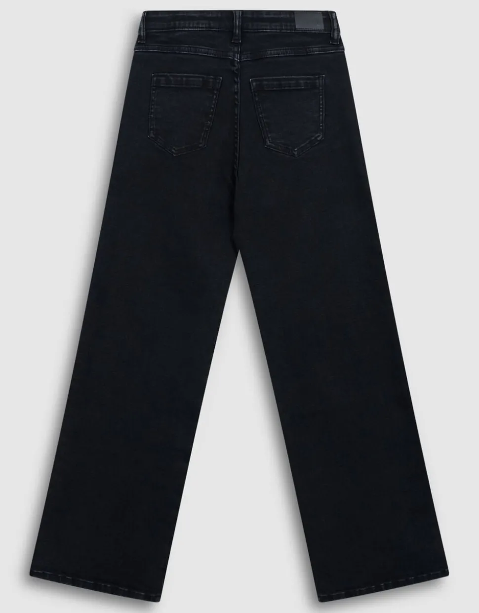 Shiny Wide Leg Fit Jeans Zwart
