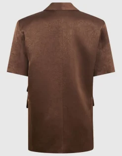 Short Sleeve Blazer Donkerbruin
