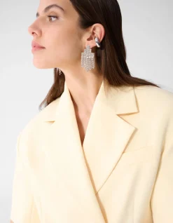 Short Sleeve Blazer Mini Jurk Lichtgeel