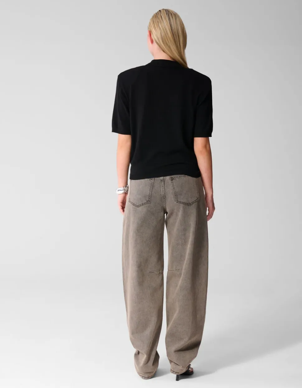 Shortsleeve Gebreide Polo Zwart