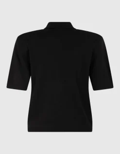 Shortsleeve Gebreide Polo Zwart