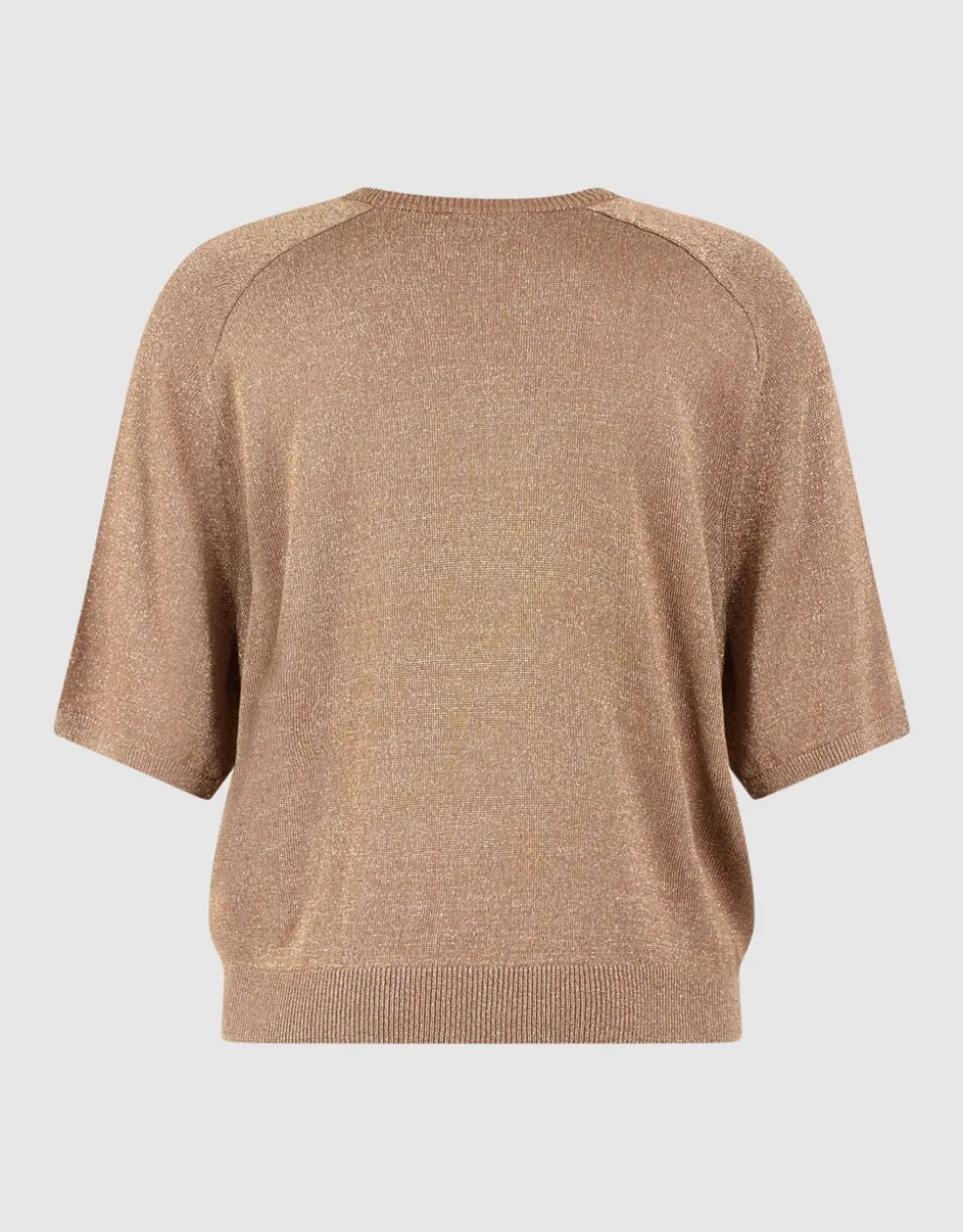 Short Sleeve Glitter Trui Bruin