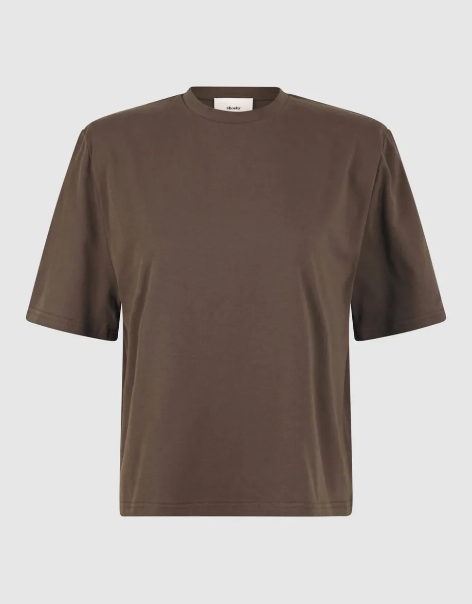 Shoulderpadded T-shirt Donkerbruin