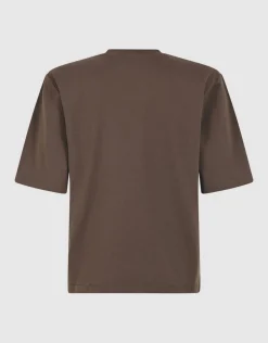 Shoulderpadded T-shirt Donkerbruin