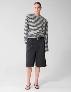 Shoulder Stripe Longsleeve T-shirt Grijs/Zwart