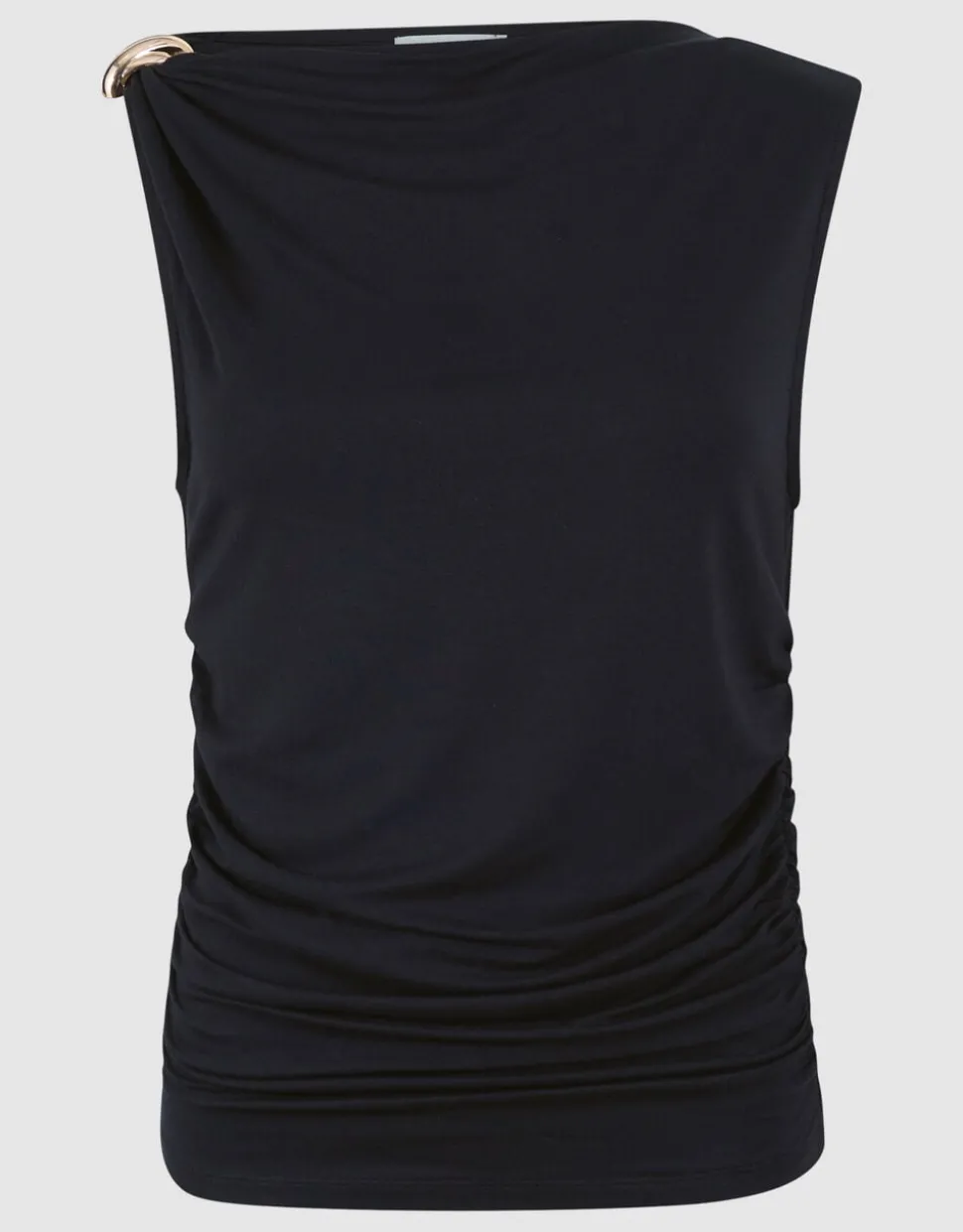 Sleeveless Hardware Top Zwart