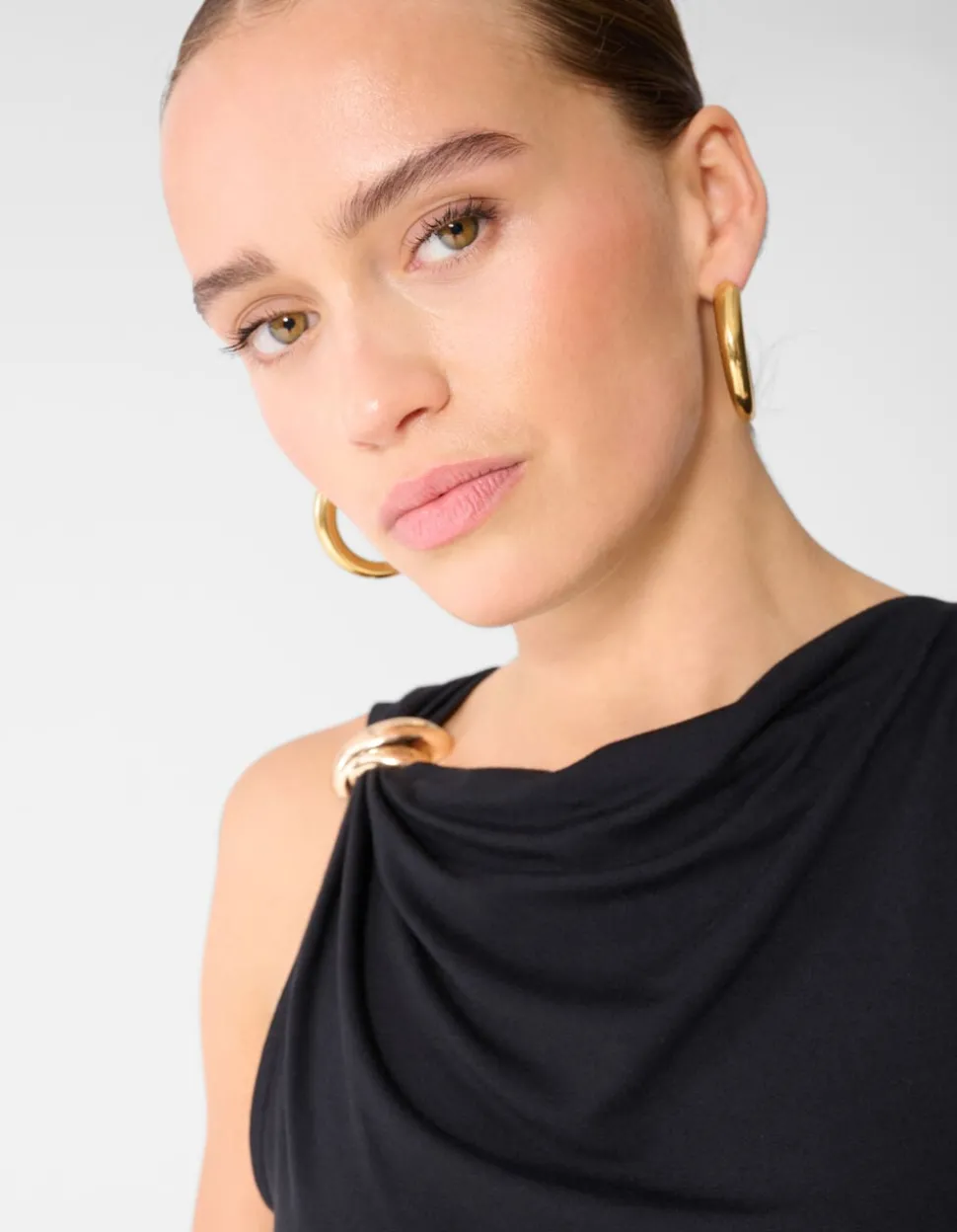 Sleeveless Hardware Top Zwart