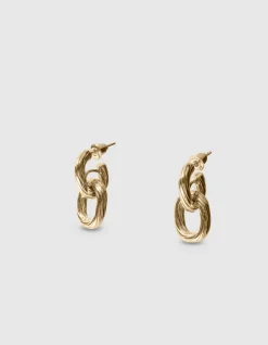 Small Double Oval Oorbellen Goud