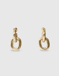 Small Double Oval Oorbellen Goud
