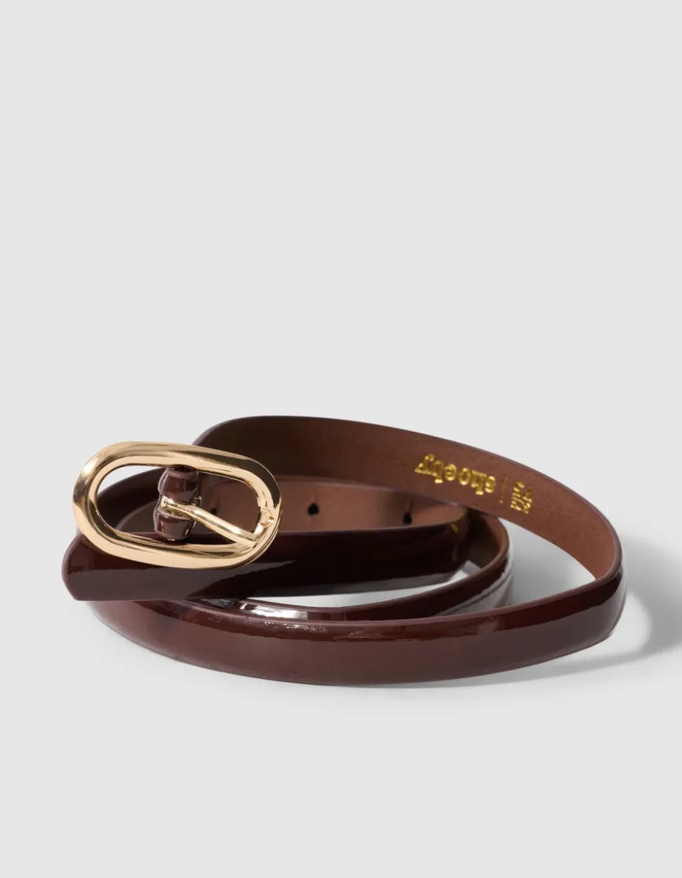 Smalle Riem Donkerbruin/Goud