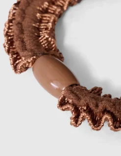 Small Ruffle Haarelastiek Bruin