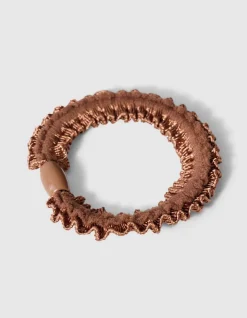 Small Ruffle Haarelastiek Bruin