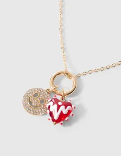 Smiley Heart Ketting Goud