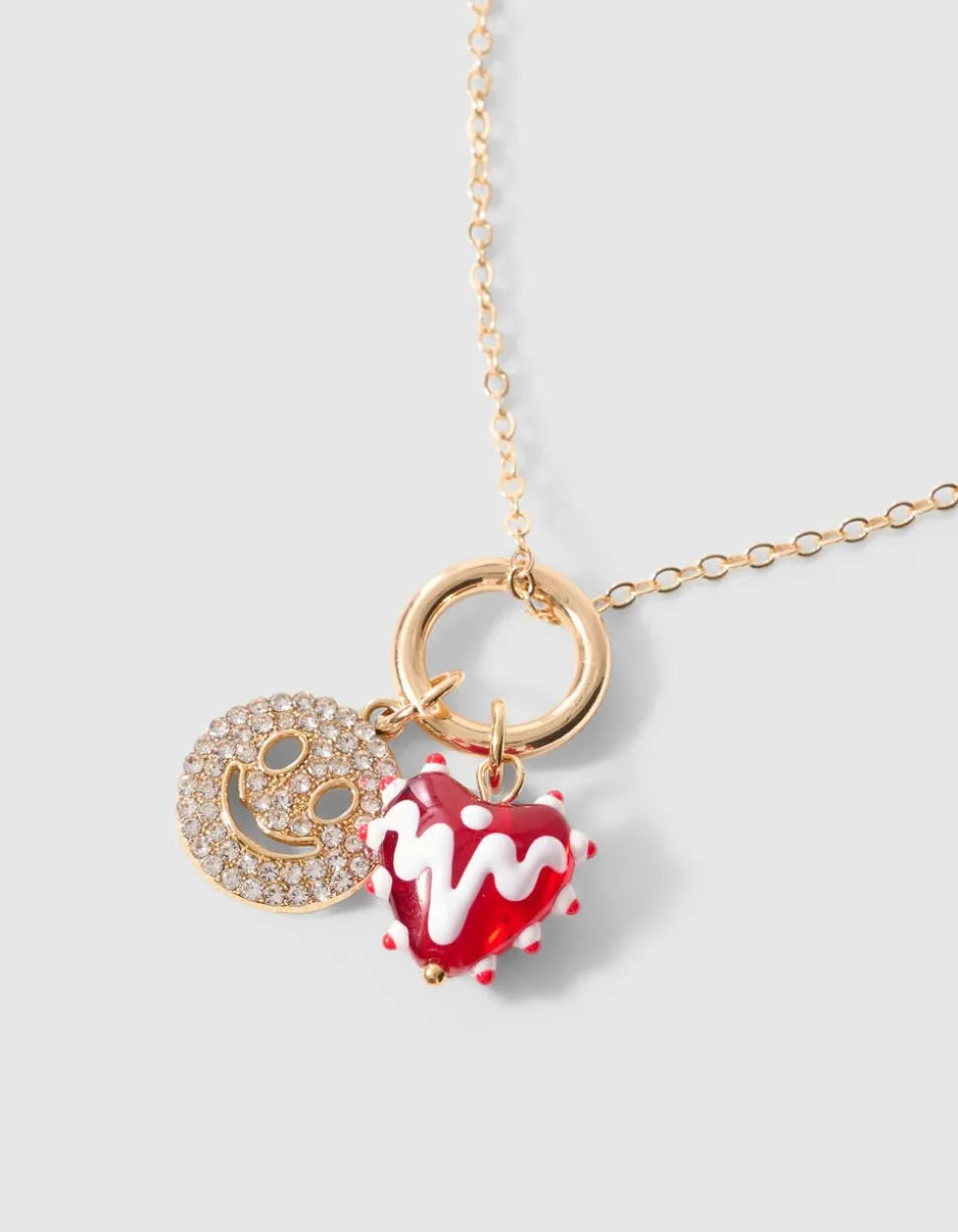 Smiley Heart Ketting Goud