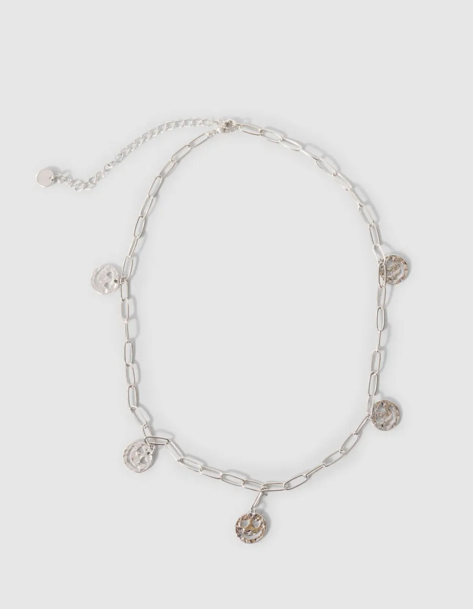 Smiley Ketting Zilver