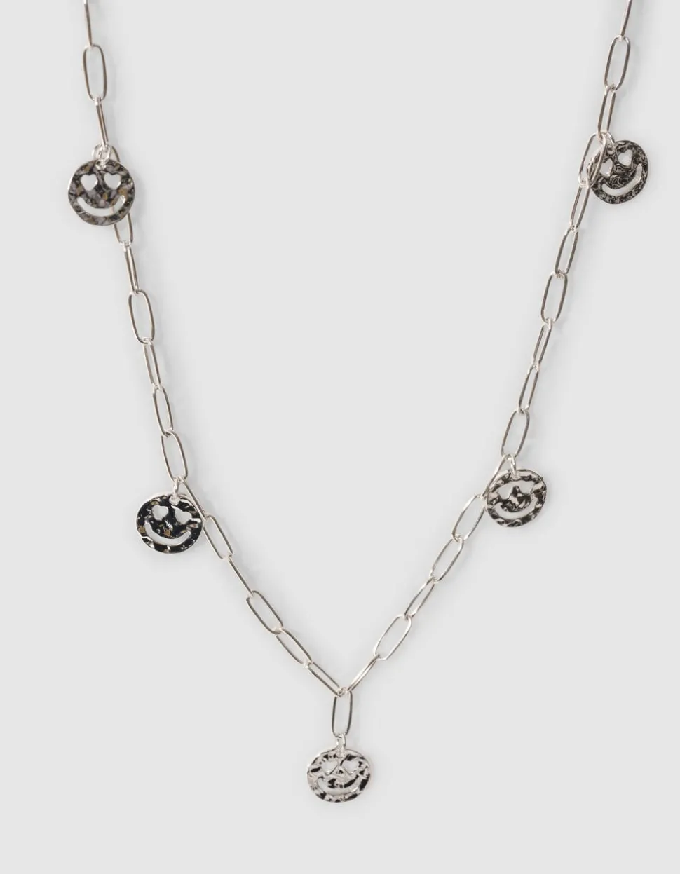 Smiley Ketting Zilver