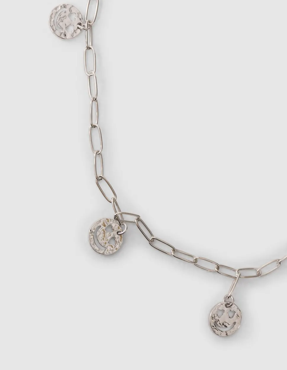Smiley Ketting Zilver