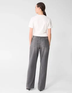Soft Wide Leg Fit Jeans Grijs