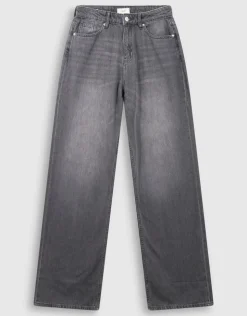 Soft Wide Leg Fit Jeans Grijs