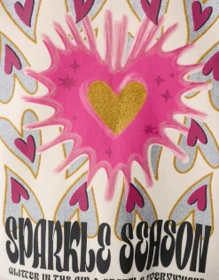 Sparkle Artwork Sweater Gebroken Wit